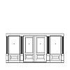 1-lite with shelf over 1-panel double door with sidelites
Unit Dimension 168-1/2" x 85"
Door Dimension 36" x 83-3/8"
Panels - raised, split panel sidelites
Glazing - Tempered Low-e IG